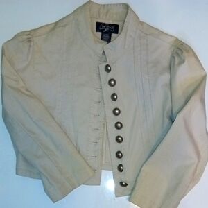 City Streets Womans Bolaro Cream Women's Jacket (L) Vintage
